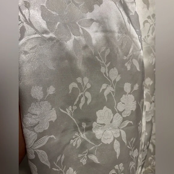 Vintage Erika Taylor Intimates White Satin  Floral Women's Pajama Pants, Large - Picture 4 of 4